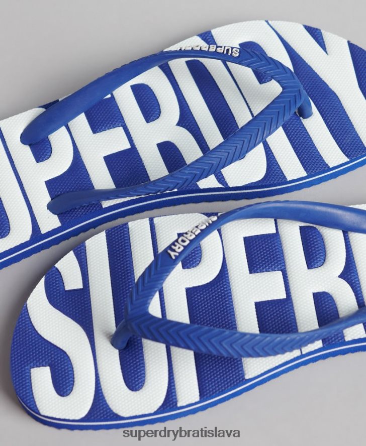 Superdry ženy vintage vegánske žabky 6B4ZTR4394 topánky Modrá