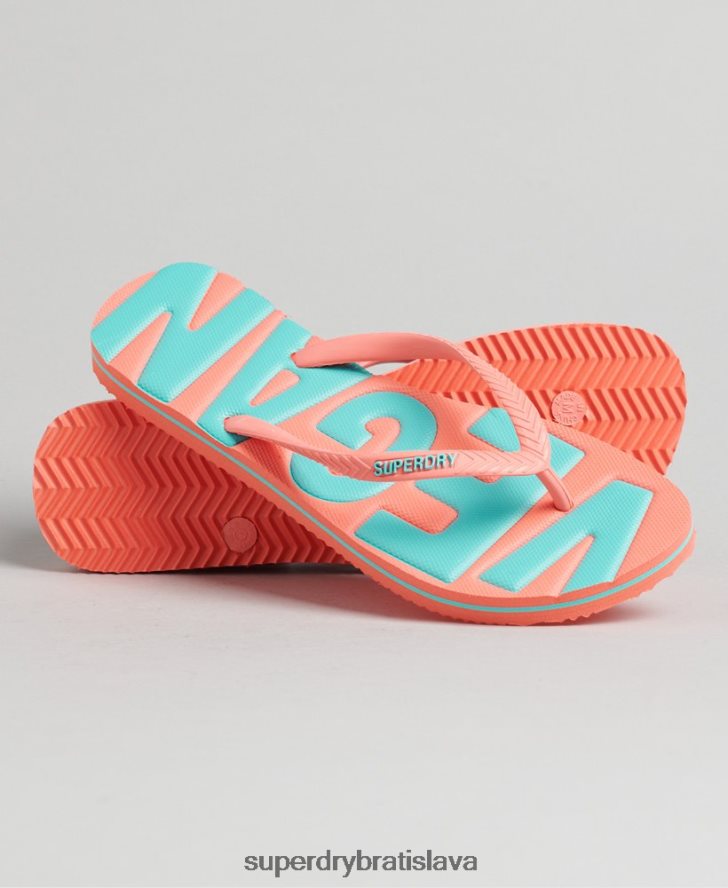 Superdry ženy vintage vegánske klasické šľapky 6B4ZTR4399 topánky koralový