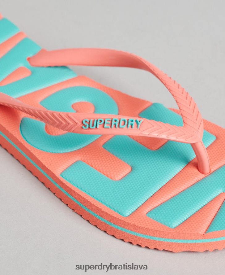 Superdry ženy vintage vegánske klasické šľapky 6B4ZTR4399 topánky koralový