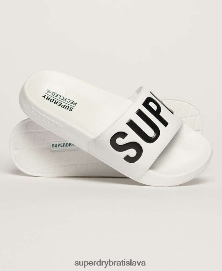 Superdry ženy Posuvníky kódového jadrového bazéna 6B4ZTR4346 topánky biely