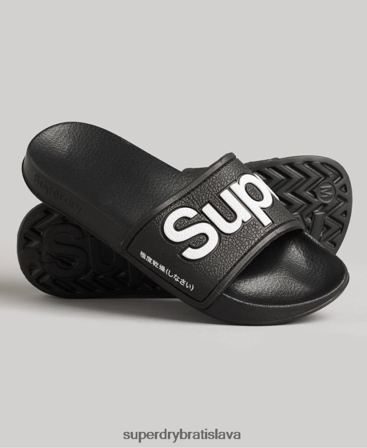 Superdry ženy bazénové posúvače eva 6B4ZTR4422 topánky čierna