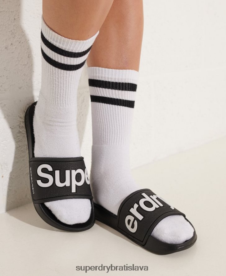 Superdry ženy bazénové posúvače eva 6B4ZTR4422 topánky čierna