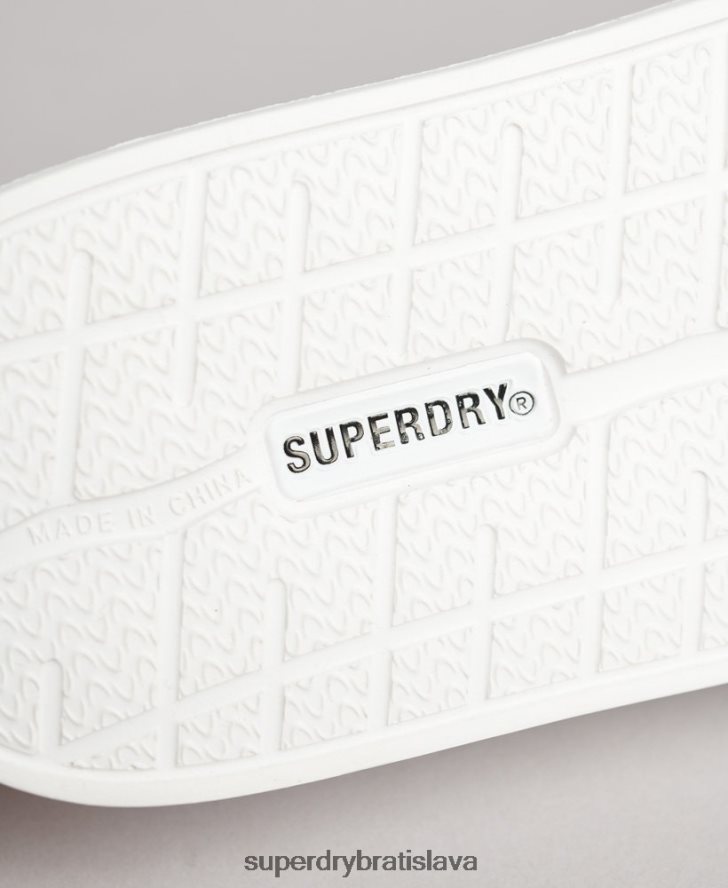 Superdry ženy bazénové posúvače s vytlačeným kódom 6B4ZTR4407 topánky biely