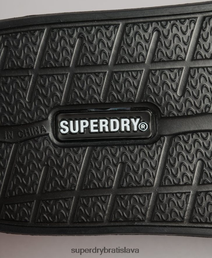 Superdry ženy bazénové posúvače s vytlačeným kódom 6B4ZTR4409 topánky čierna