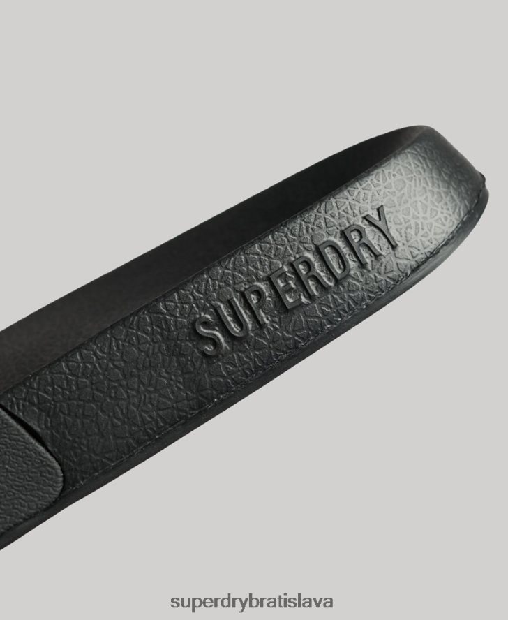 Superdry ženy bazénové posuvníky s logom kódu 6B4ZTR4345 topánky čierna