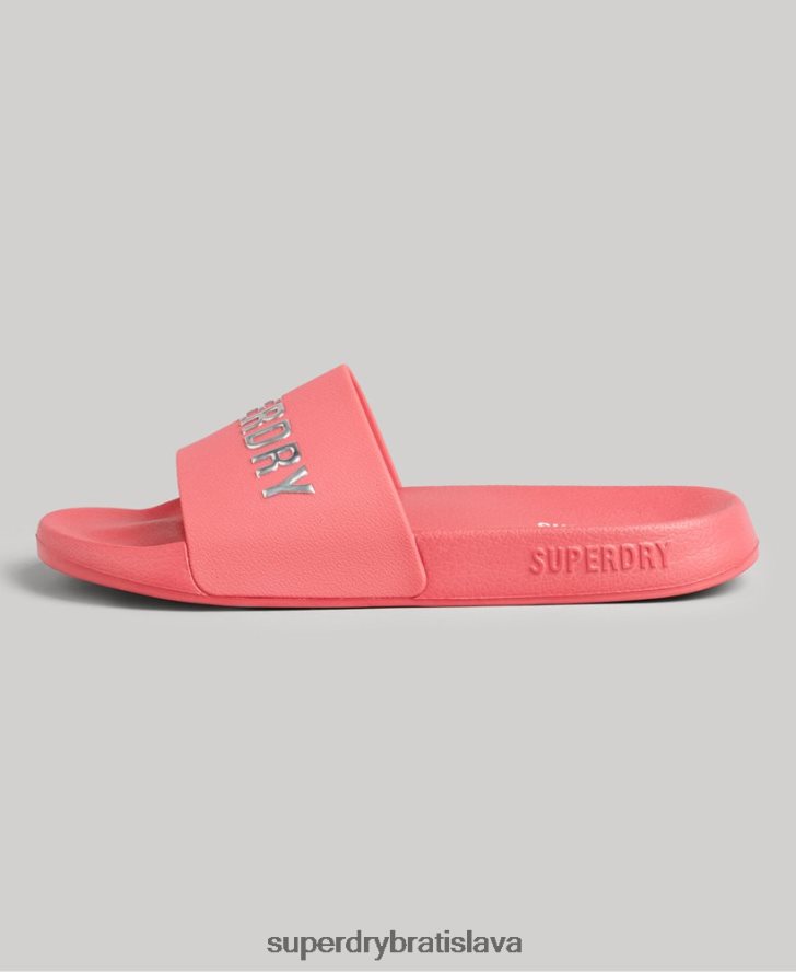 Superdry ženy bazénové posuvníky s logom kódu 6B4ZTR4352 topánky Ružová