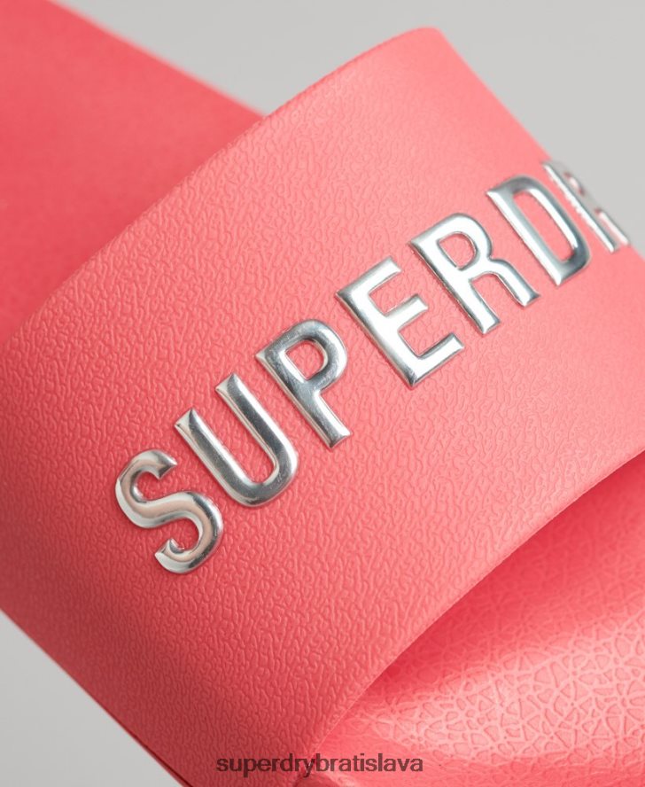 Superdry ženy bazénové posuvníky s logom kódu 6B4ZTR4352 topánky Ružová