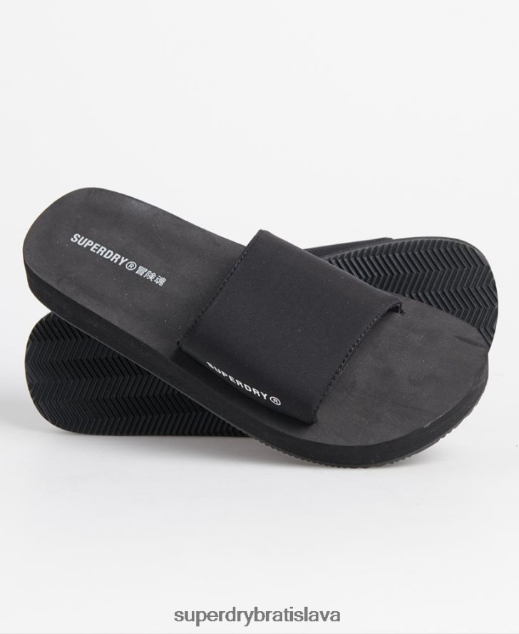 Superdry ženy plavecké športové posuvníky 6B4ZTR4207 topánky čierna