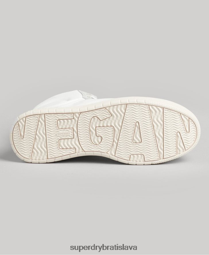 Superdry ženy ročník prémiových vegánskych vysokých tenisiek s košíkom 6B4ZTR4355 topánky biely