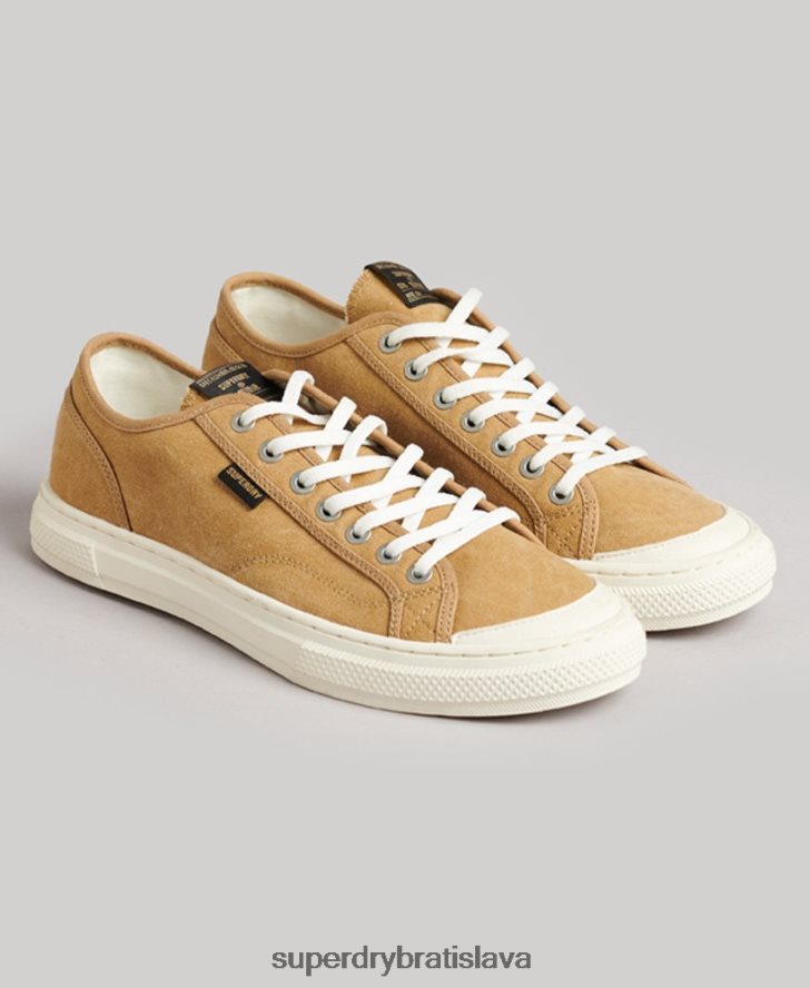 Superdry ženy vintage vegánske nízke tenisky z umelého vulc 6B4ZTR4347 topánky béžová