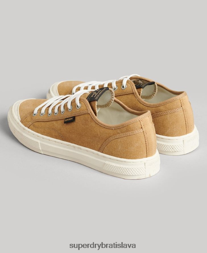 Superdry ženy vintage vegánske nízke tenisky z umelého vulc 6B4ZTR4347 topánky béžová