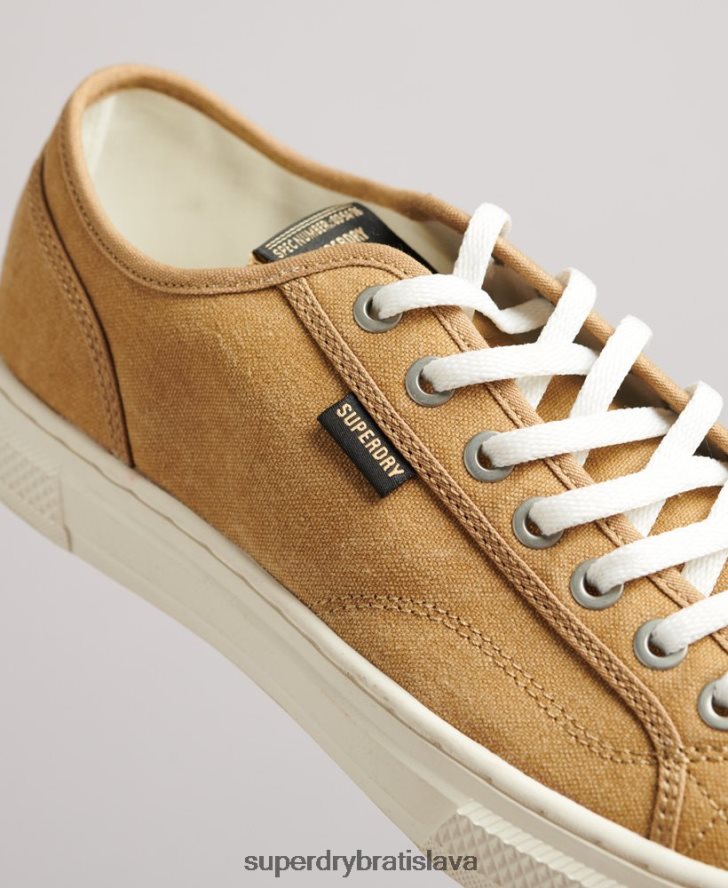 Superdry ženy vintage vegánske nízke tenisky z umelého vulc 6B4ZTR4347 topánky béžová