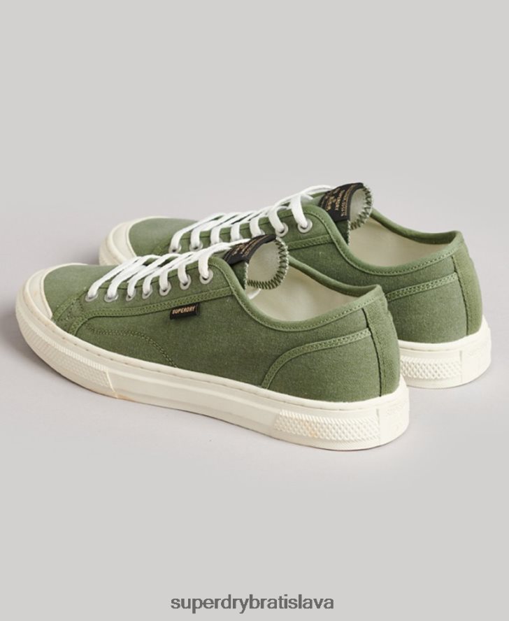 Superdry ženy vintage vegánske nízke tenisky z umelého vulc 6B4ZTR4423 topánky zelená