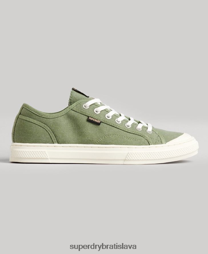 Superdry ženy vintage vegánske nízke tenisky z umelého vulc 6B4ZTR4423 topánky zelená