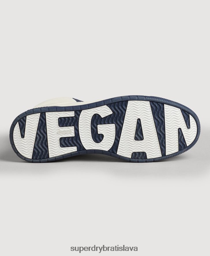 Superdry ženy ročník prémiových vegánskych vysokých tenisiek s košíkom 6B4ZTR6665 topánky námorníctvo